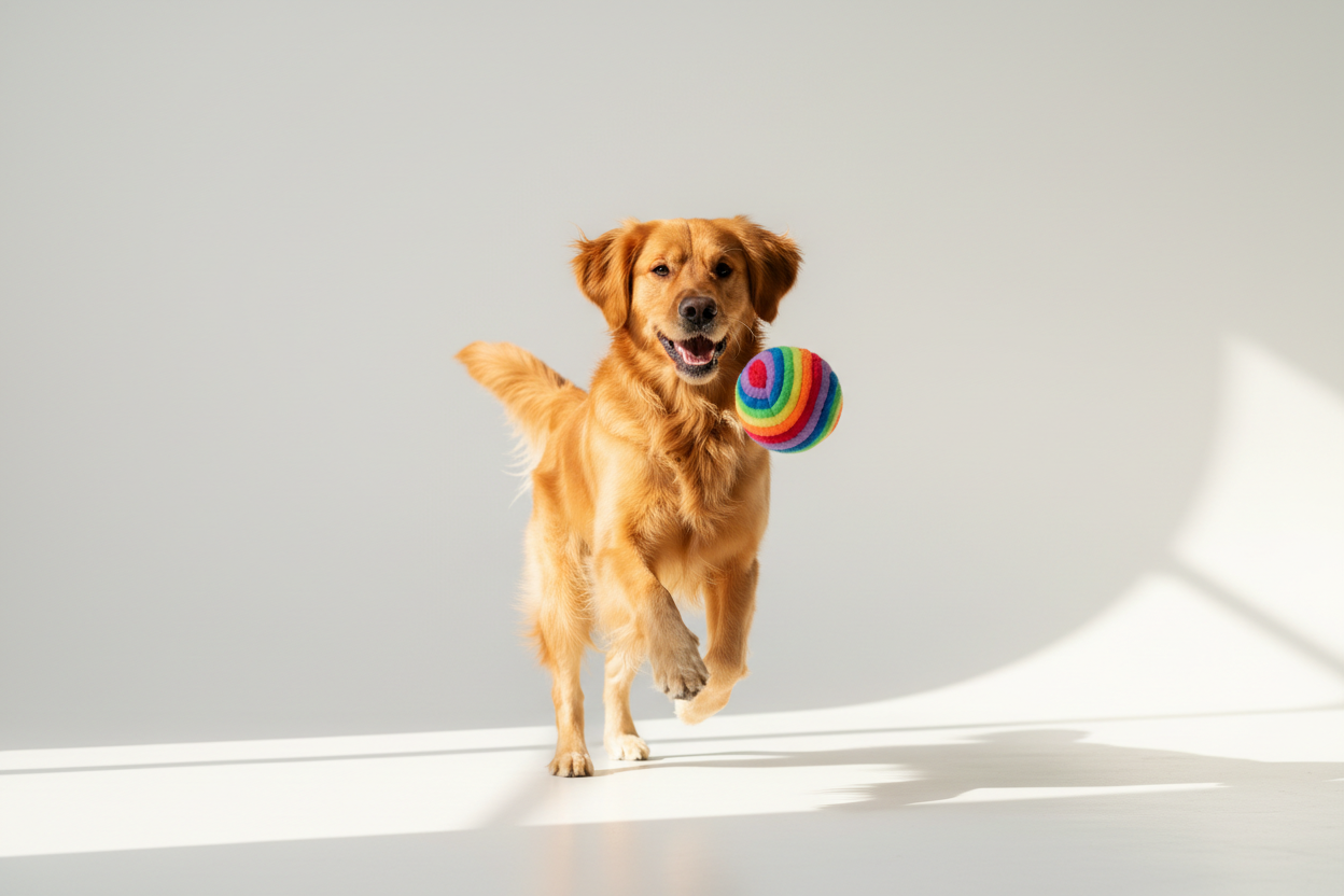 Dog playing with toy